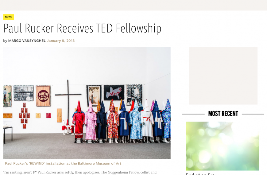 CityArts Magazine – Paul Rucker Recieves TED Fellowship